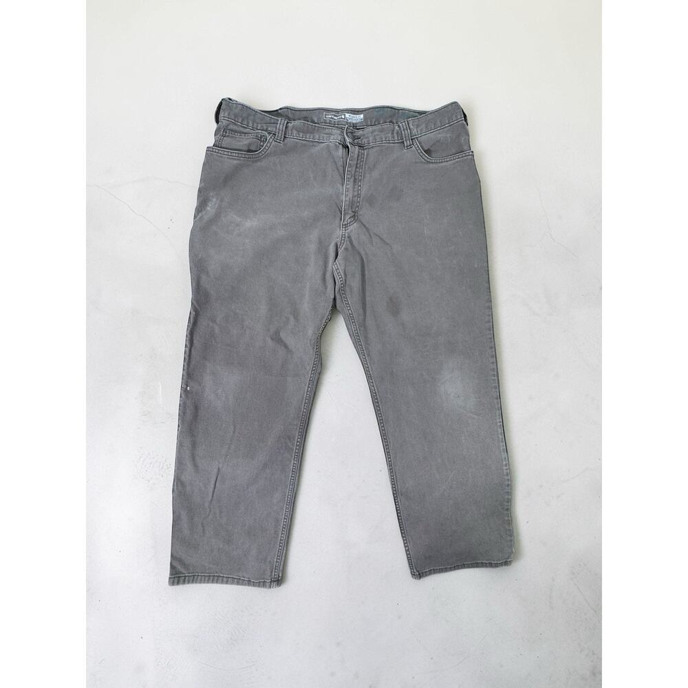 Carhartt Rugged Flex Canvas Work Pants Mens 42x30 Gray Relaxed Fit 5-Pocket